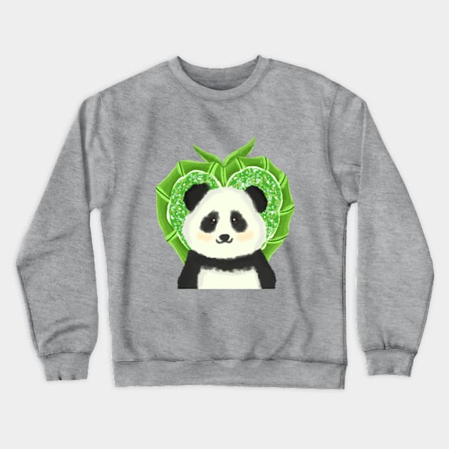 Cute Panda Crewneck Sweatshirt by aquaticrain